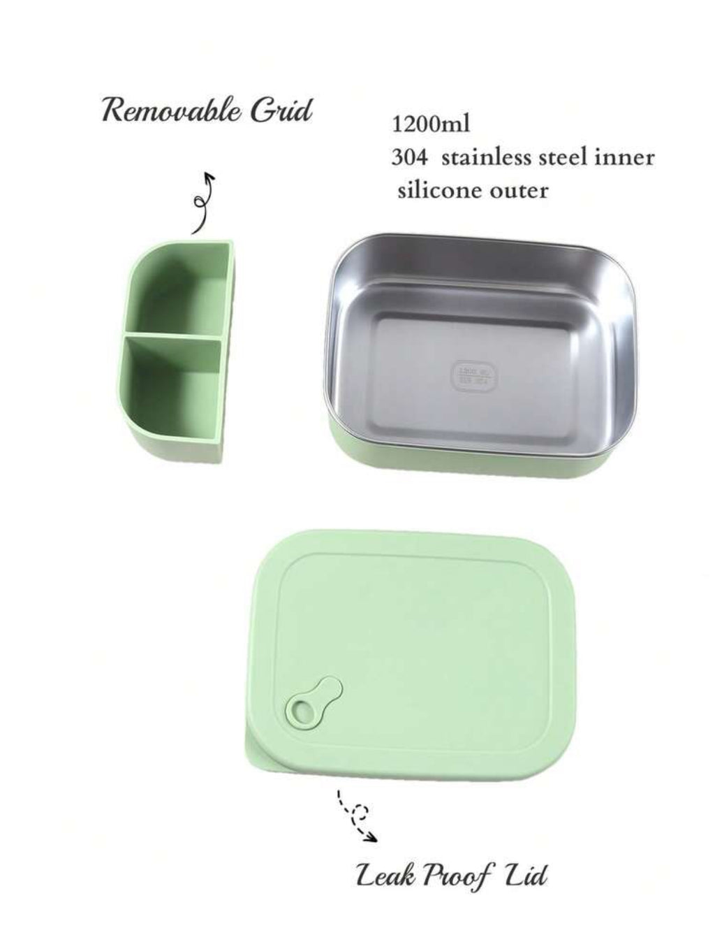 Kids Personalized Lunch Box 1200ml Stainless Steel