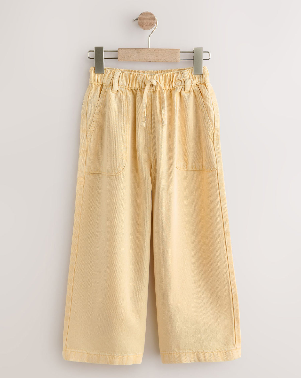 Lemon Yellow Pull On Wide Leg Trousers