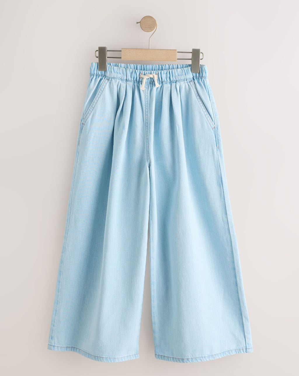 Light Blue Pullon Wide Leg Jeans
