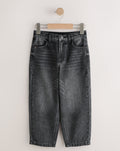 Washed Black Baggy Tapered Denim Jeans