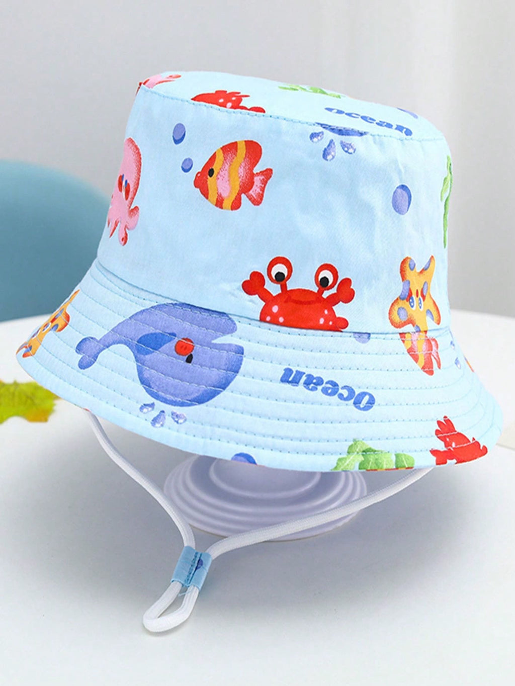 1pc Toddler Boys Cartoon Ocean bucket hat (immediate)