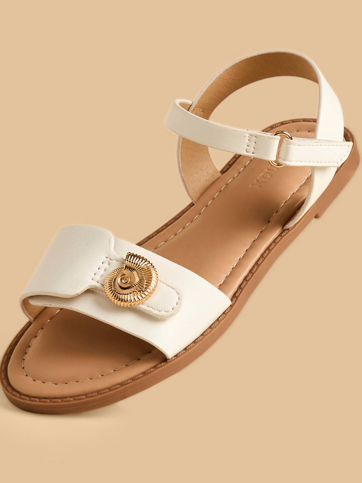 Accent Detail Sandals with Hook and Loop Closure