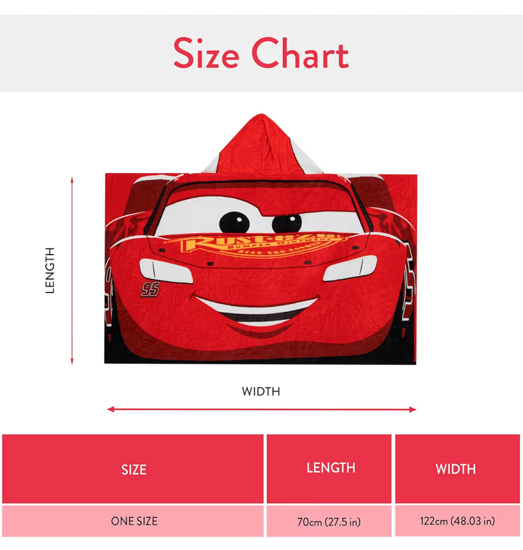 Lightening Mcqueen Hooded Towels for Boys