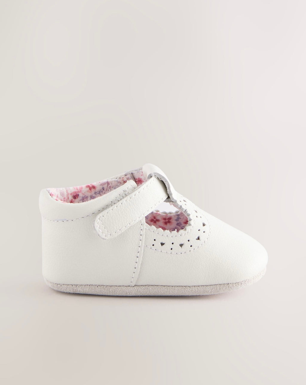 White Leather Baby T-Bar Shoes