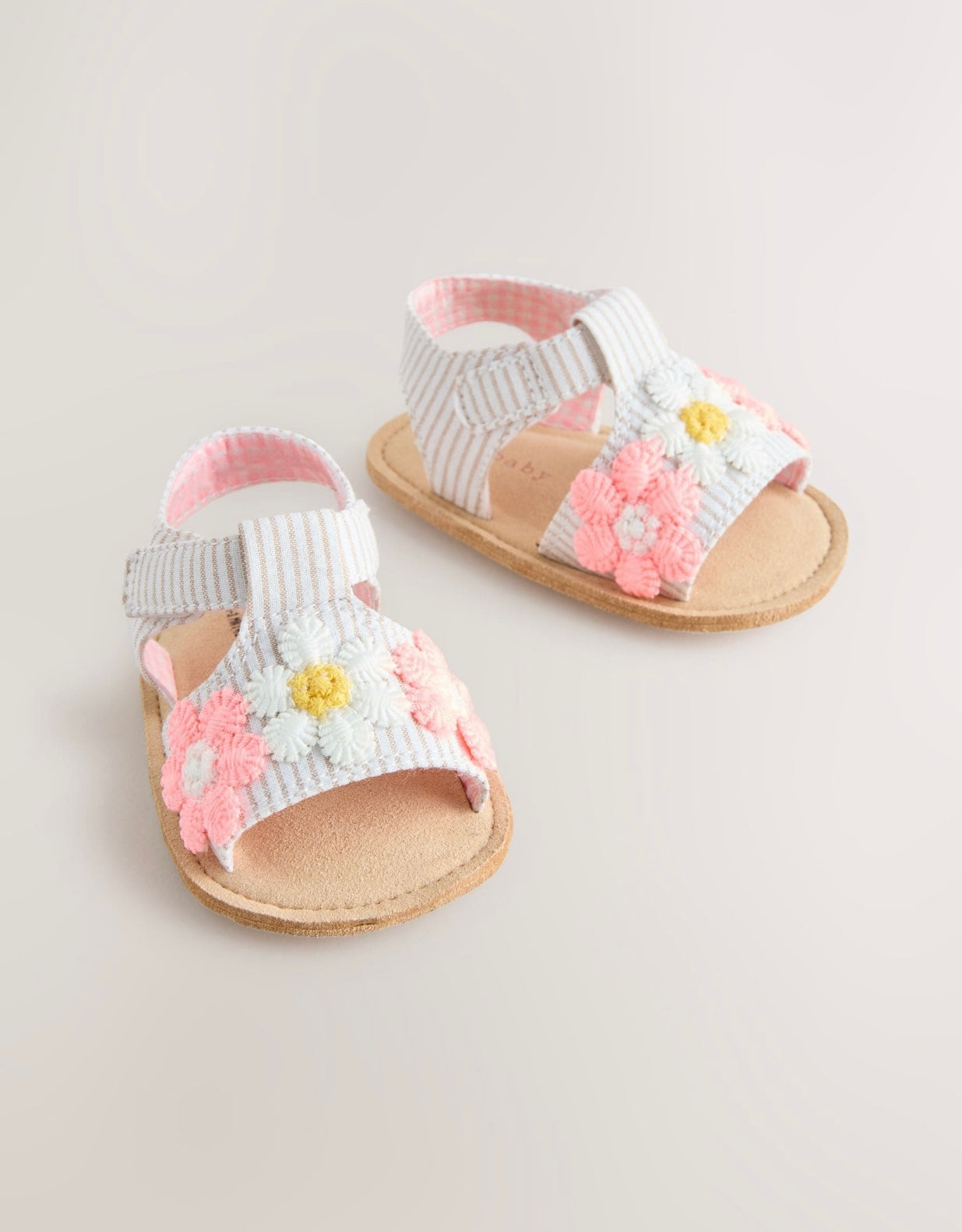 Pink/Neutral Floral Baby Sandals