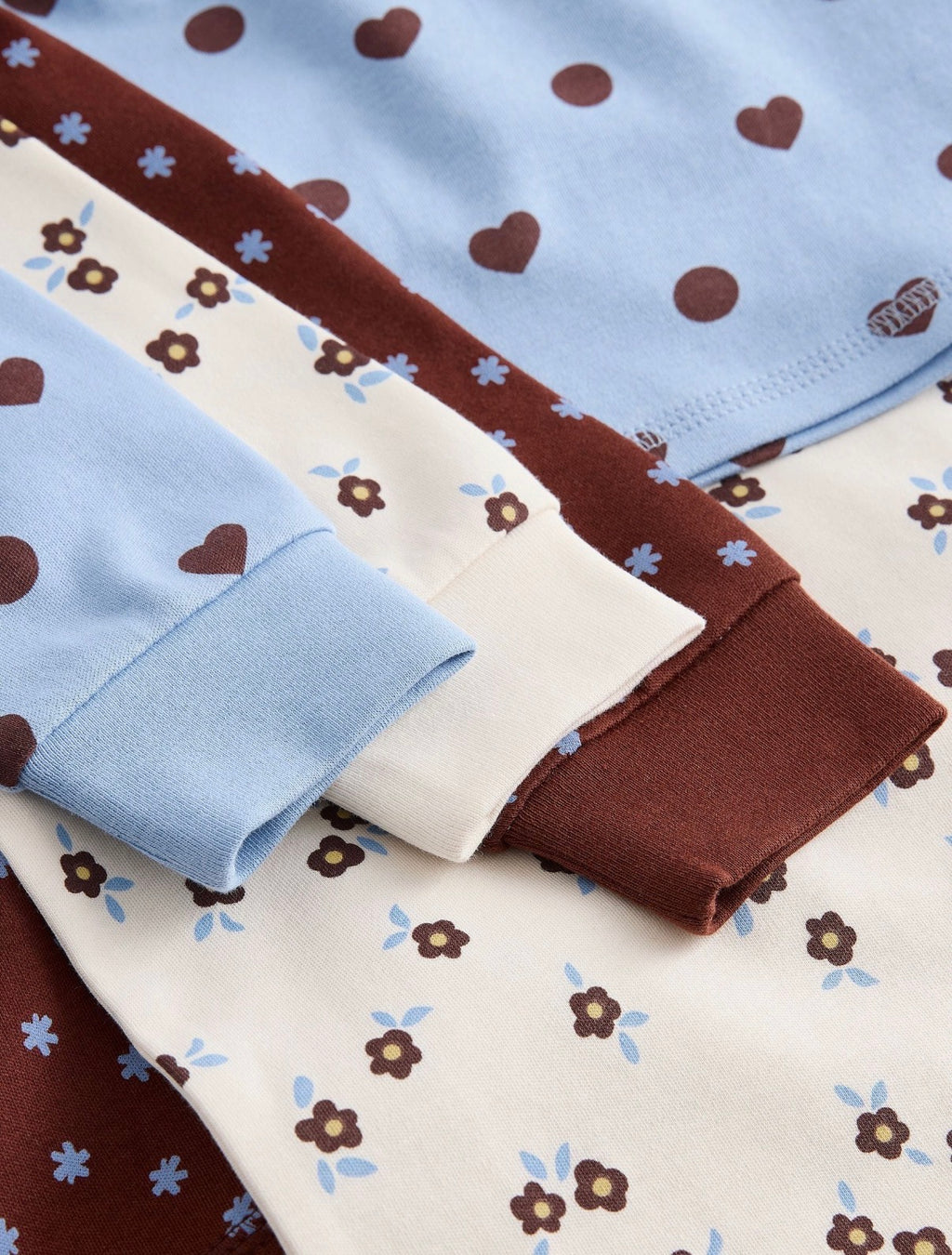 Blue/Brown Snuggle Pyjamas 3 Pack