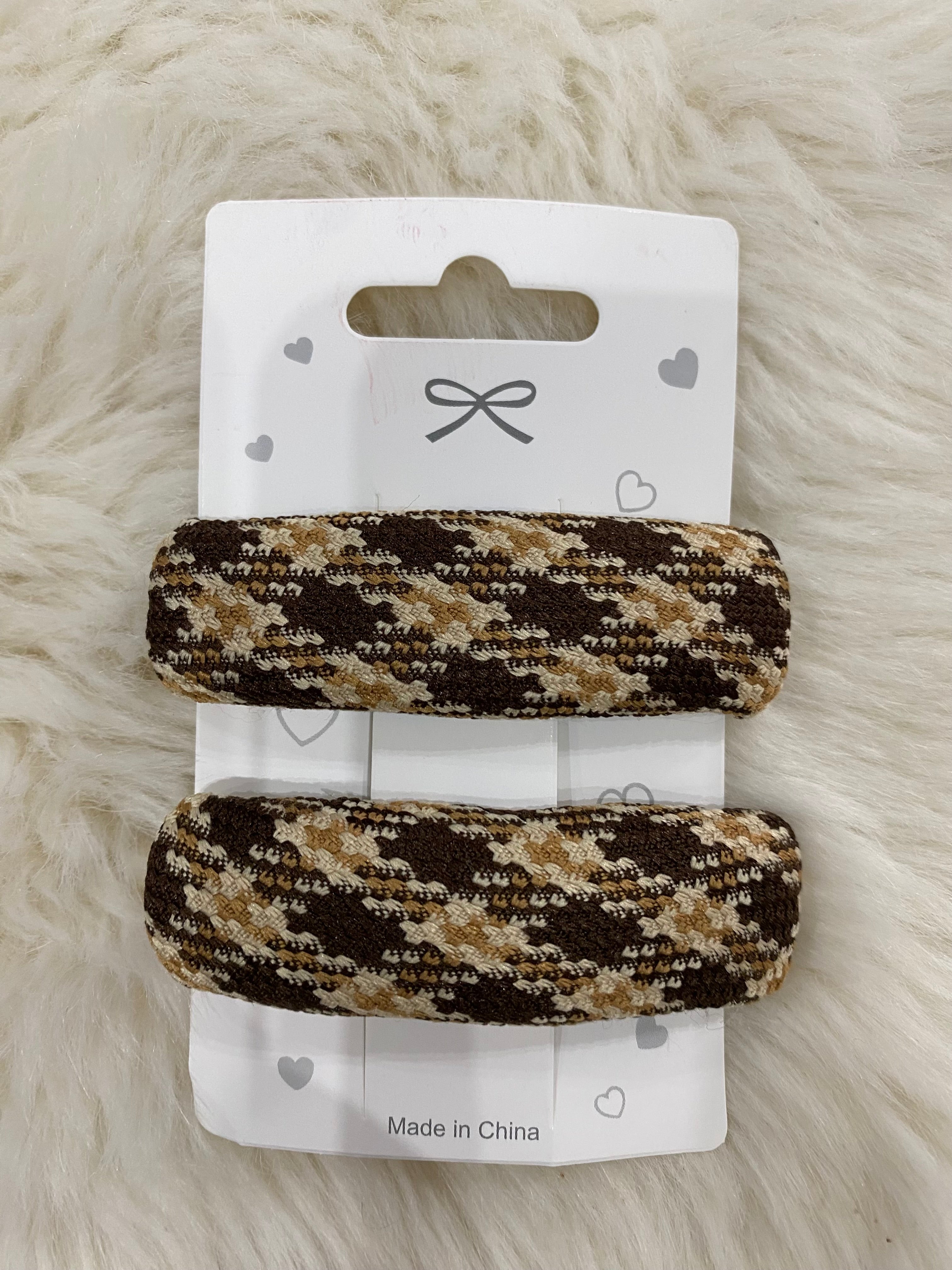2pcs brown hair clips