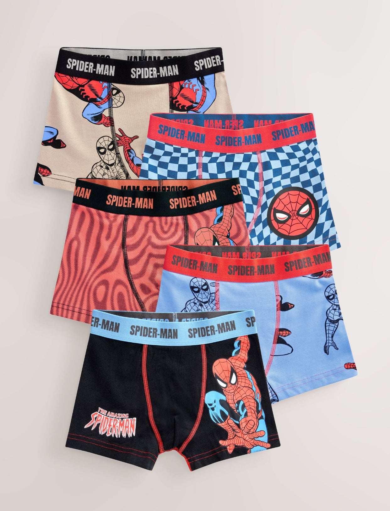 Red Spiderman Trunks 5 pack