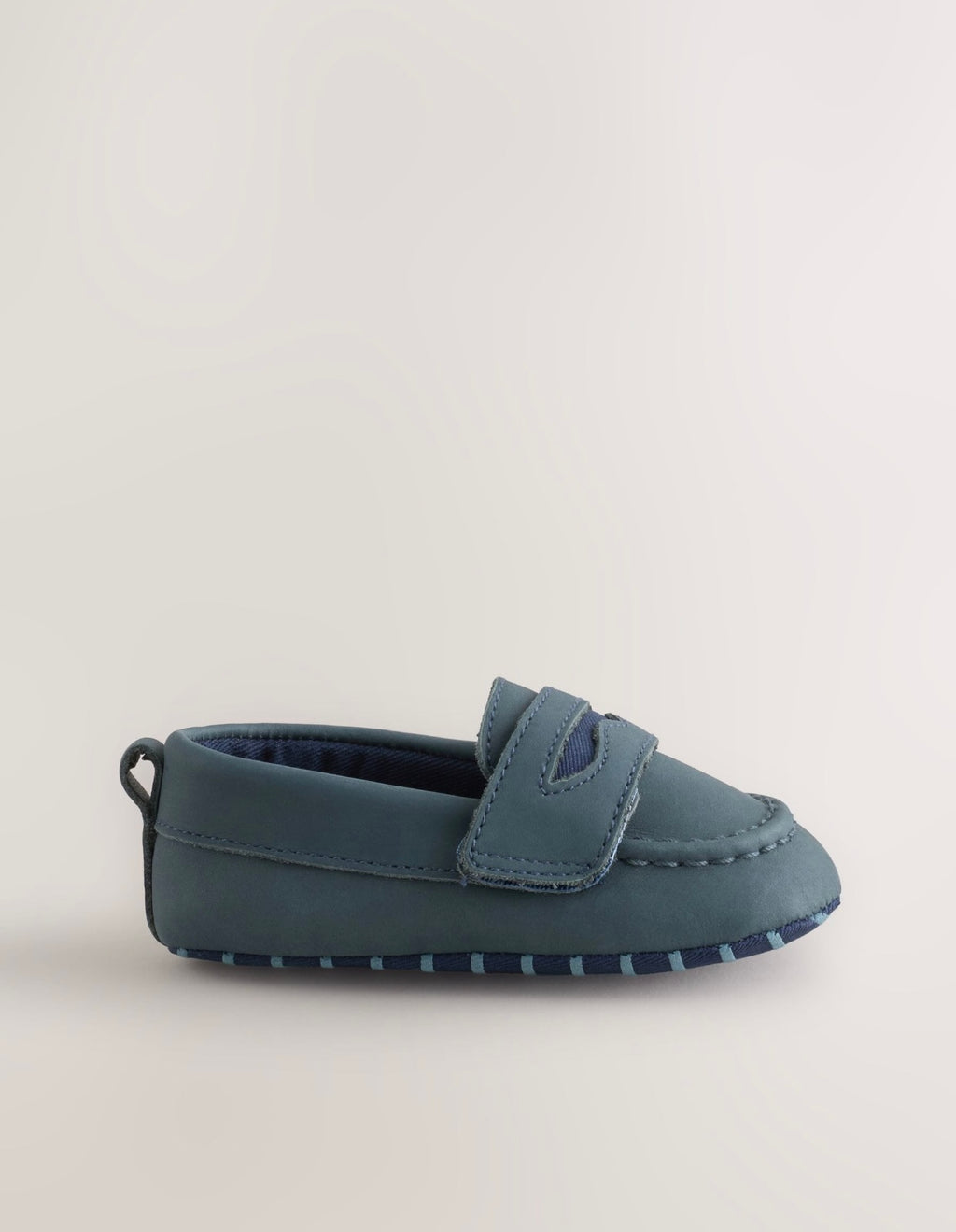 Navy Touch Fastening Baby Loafers
