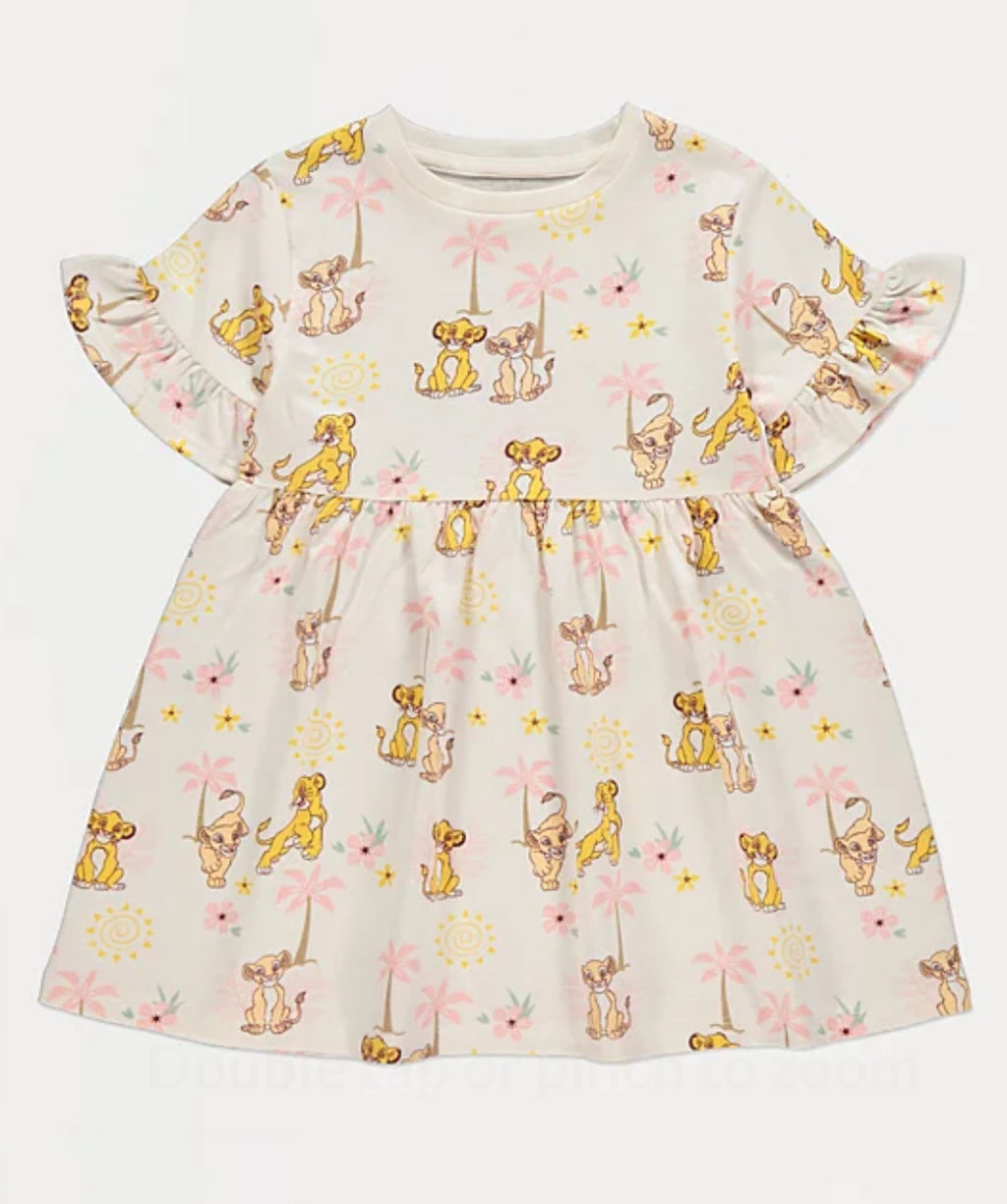 Disney Lion King Cream Frill Sleeve Dress