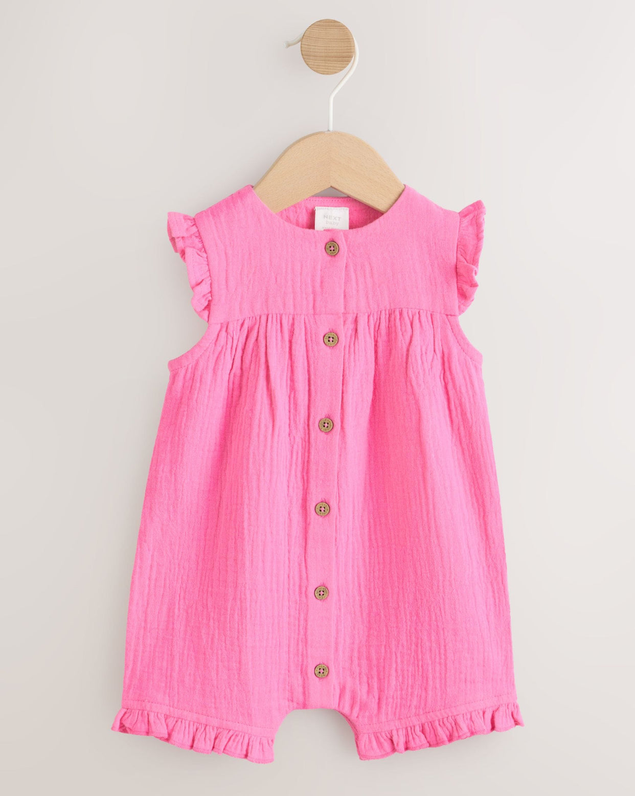 Pink Baby Short Leg Muslin Romper