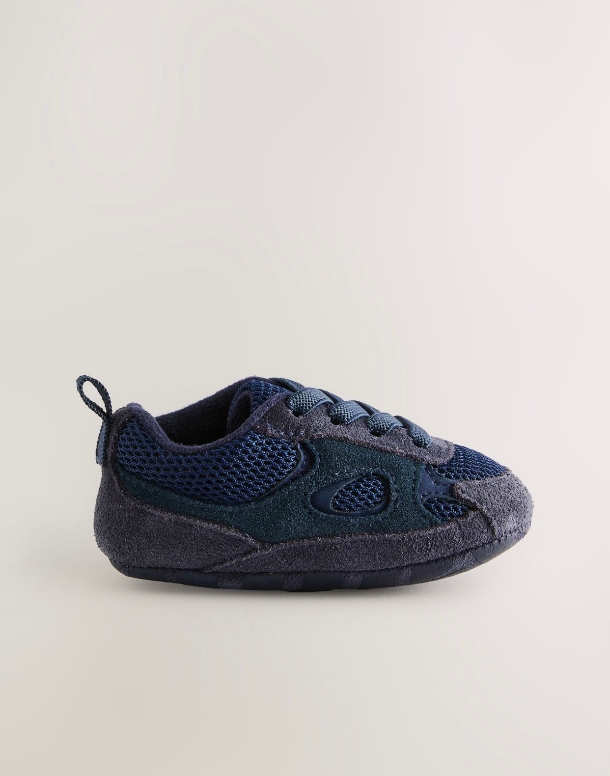 Blue Navy Baby Elastic Lace Slip-Ons Trainers