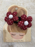 2pcs red polka dot hair scrunchies Set