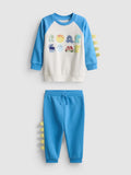 A dinosaur-themed pullover sweatshirt and cuffed joggers clothing co-ord