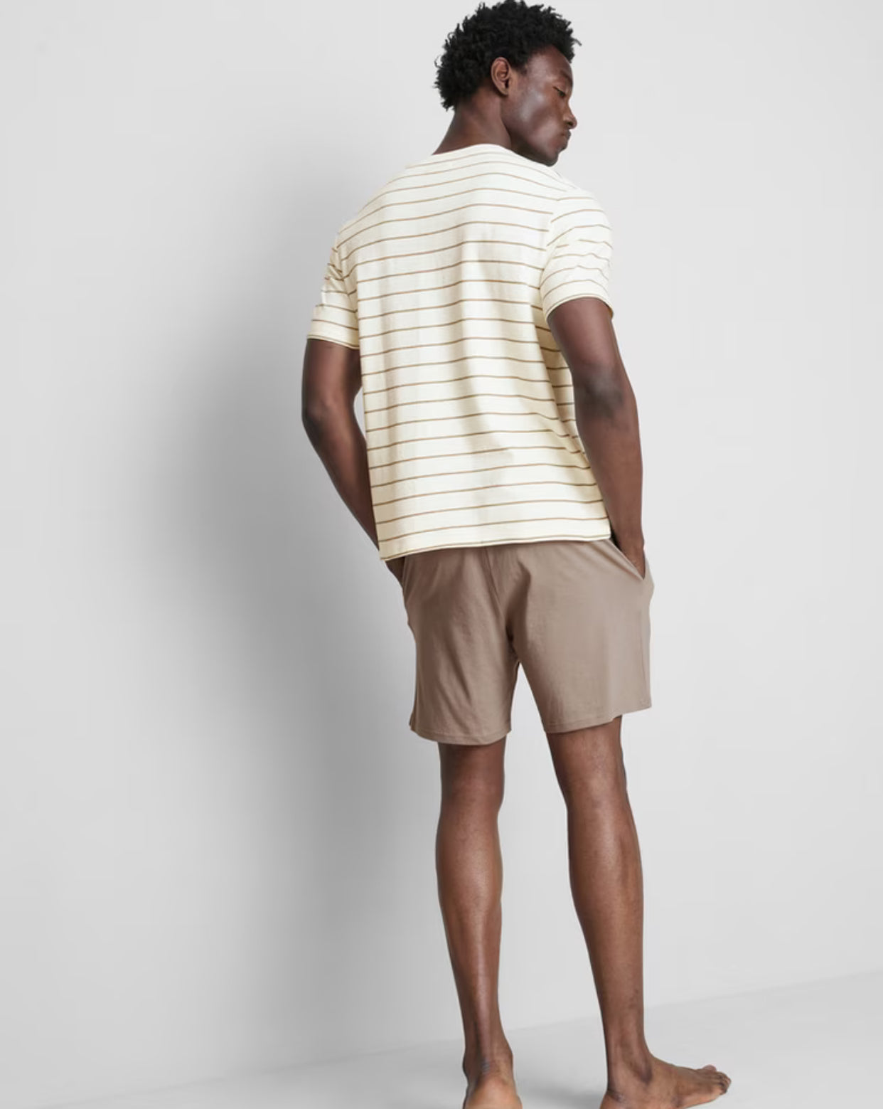 A pair of textured pyjama shorts with a drawstring waistline