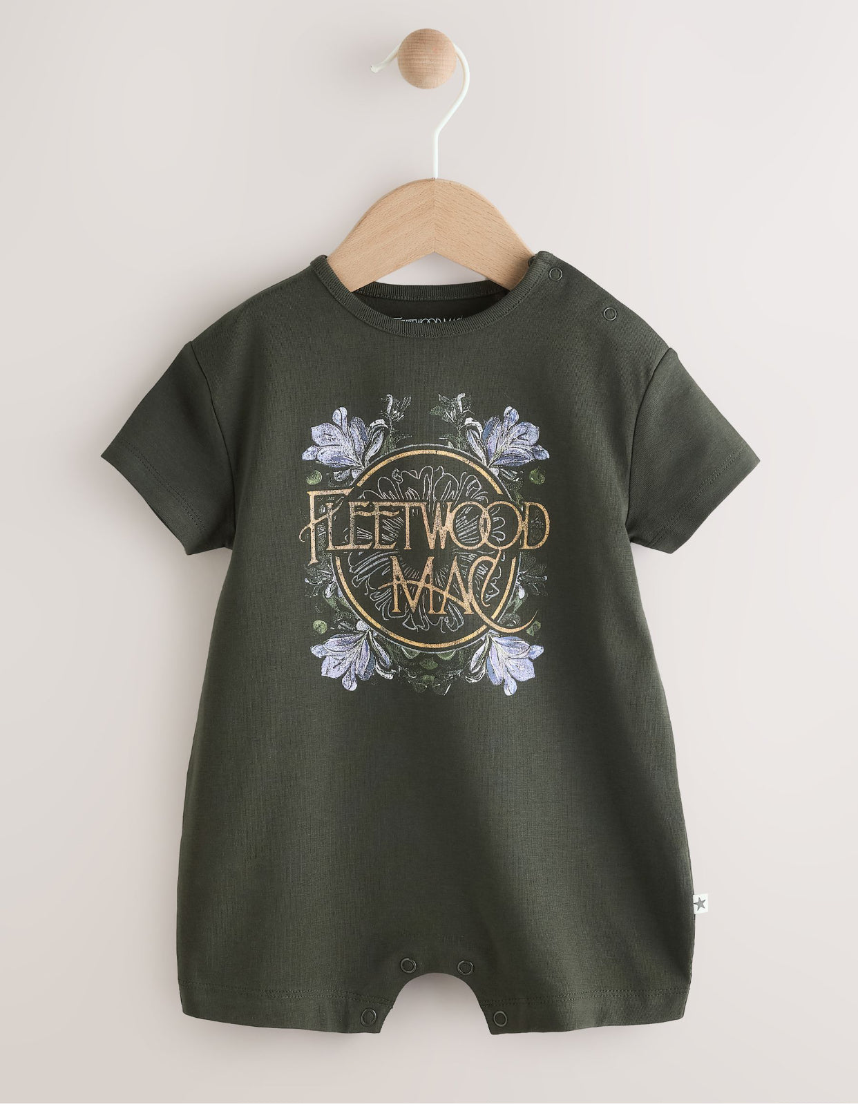 Charcoal Grey Fleetwood Mac Band Baby Romper