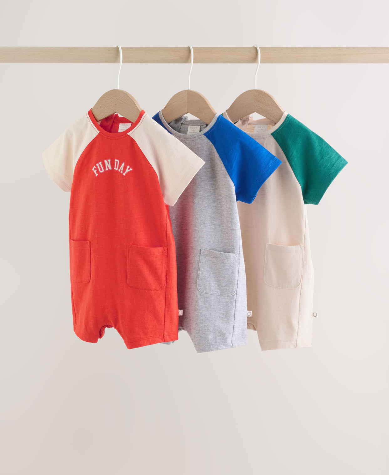 Bright Jersey Baby Rompers 3 Pack