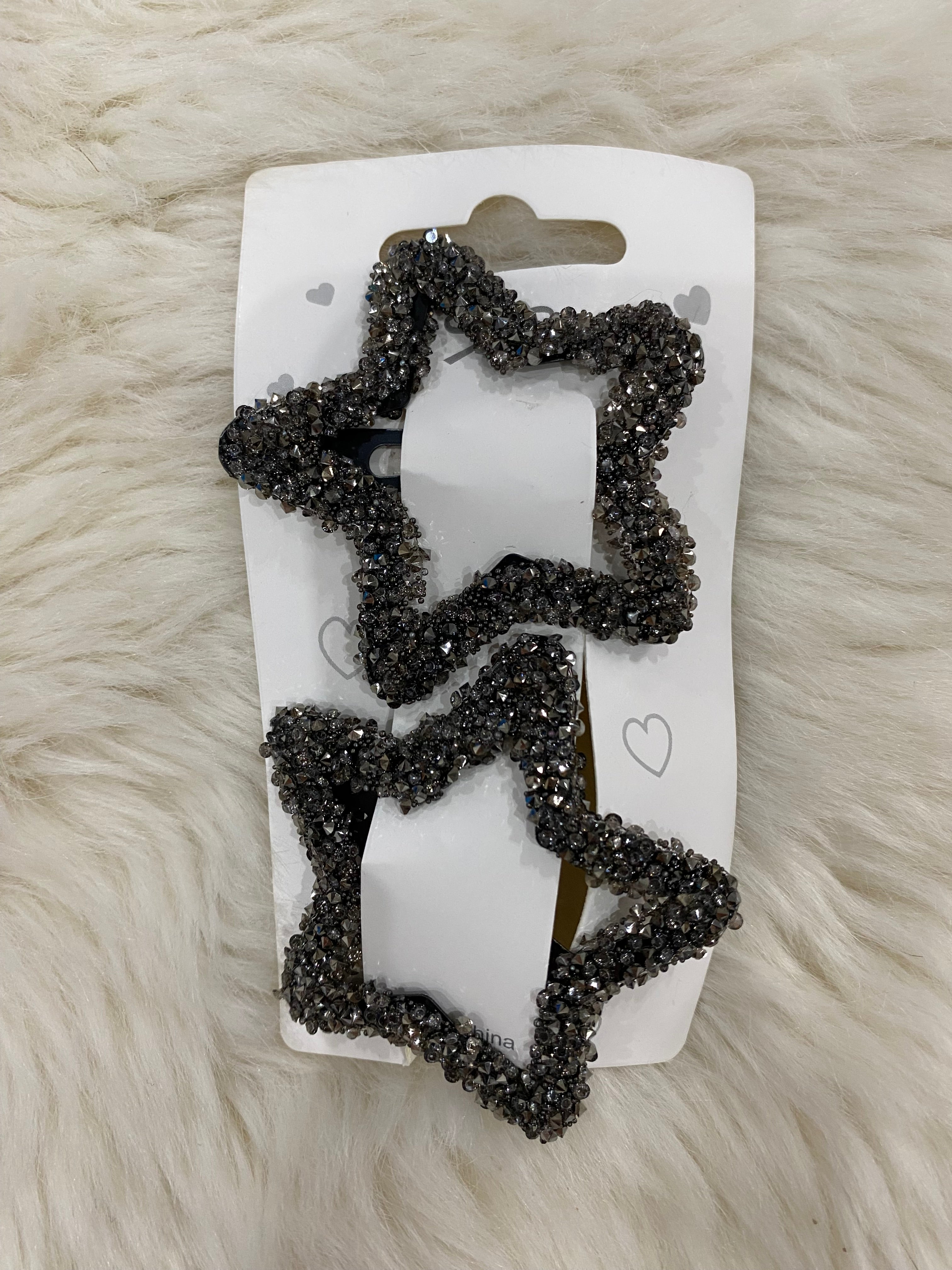 2 pcs glitter hair clips