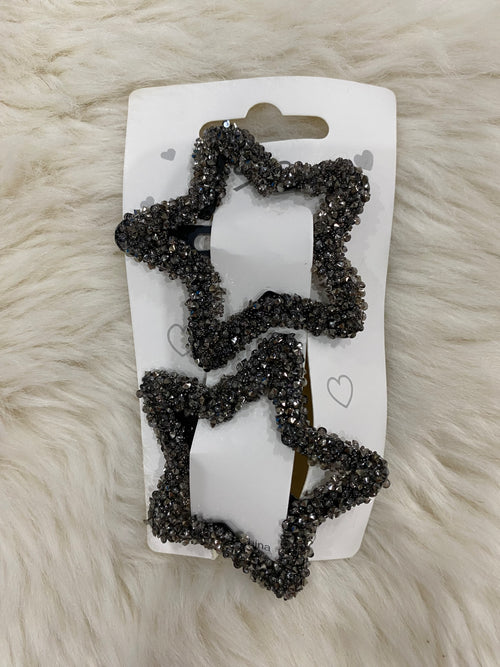 2 pcs glitter hair clips