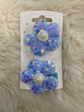 2pcs blue flower hair clip