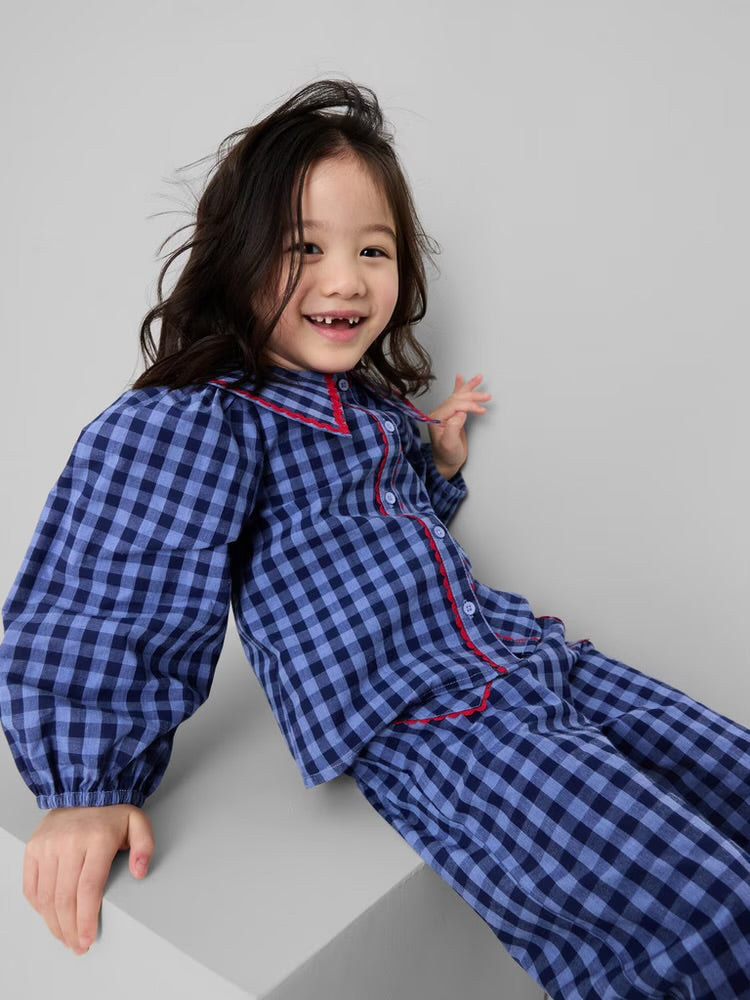 Gingham Check Ric Rac Blouse