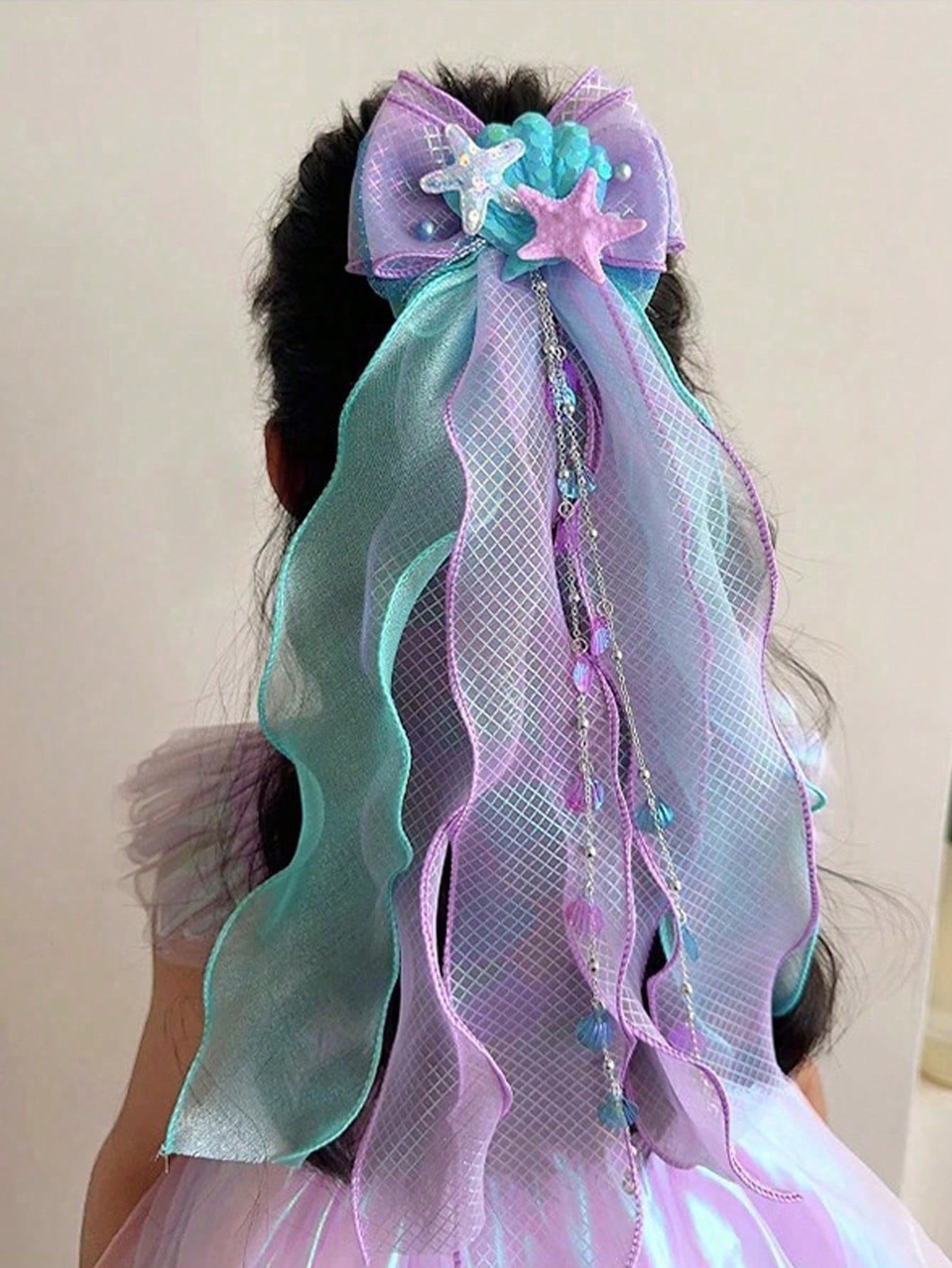 1pc Mermaid Princess Girl Bowknot Hair Clip