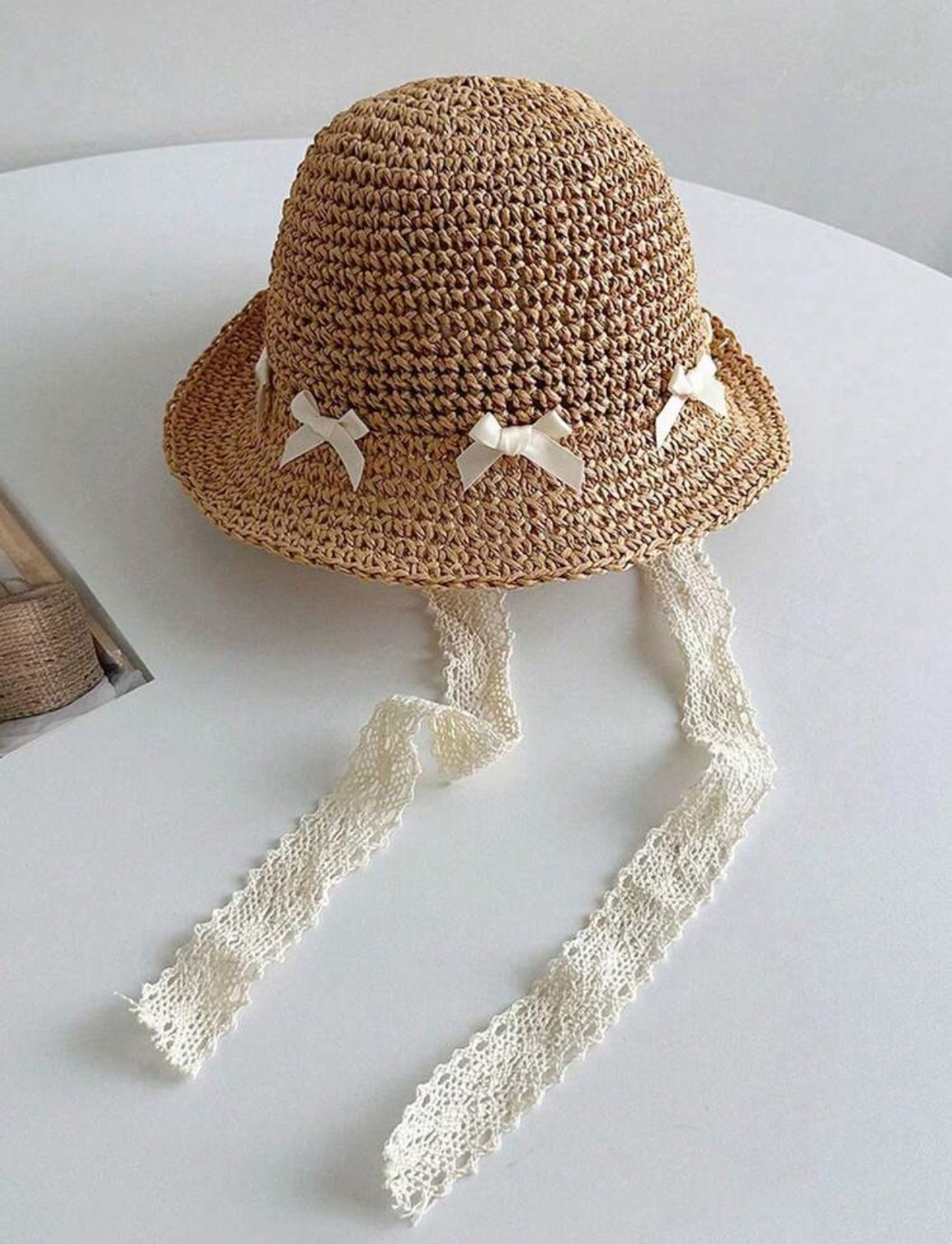 1pc Girls' Beach Straw Hat (immediate)