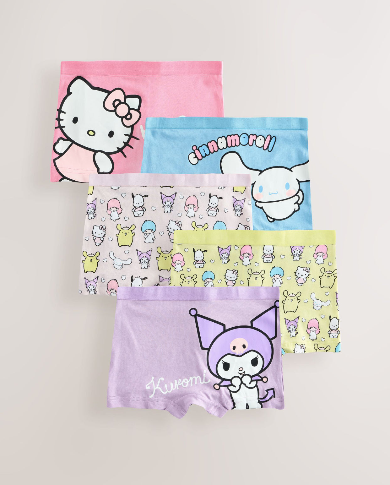 Pink/Lilac Pink Hello Kitty Shorts 5 Pack