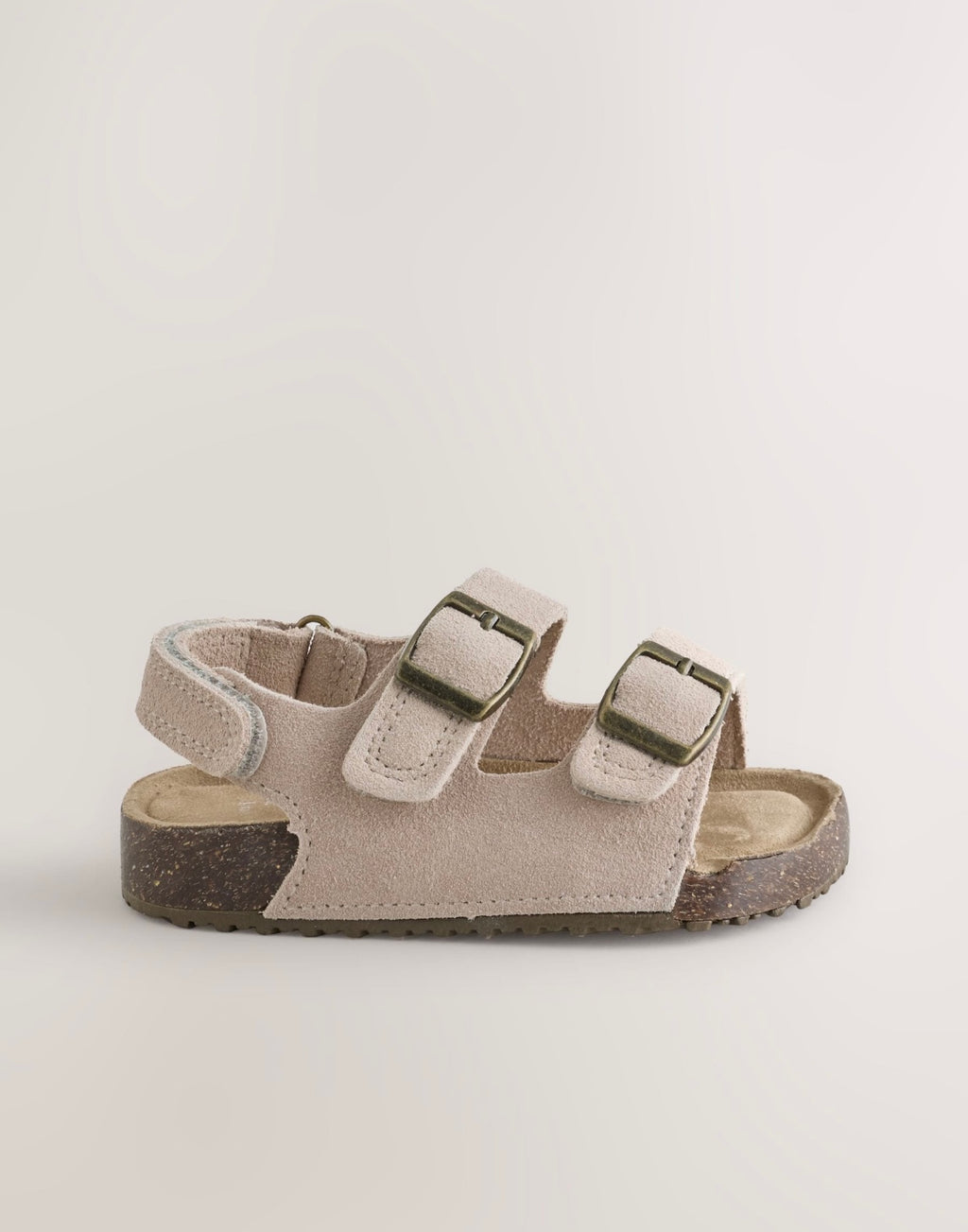 Neutral Standard Fit (F) Double Buckle Leather Sandals