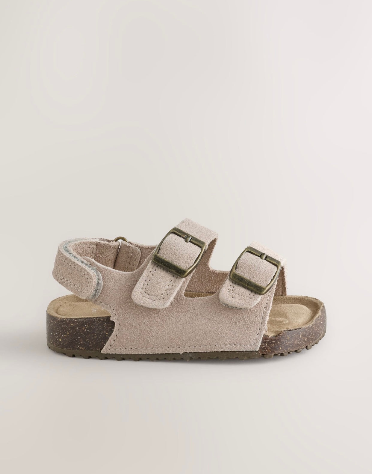 Neutral Standard Fit (F) Double Buckle Leather Sandals