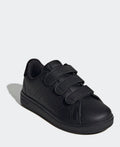adidas Black Advantage Base 2.0 Hook and Loop Kids Trainers