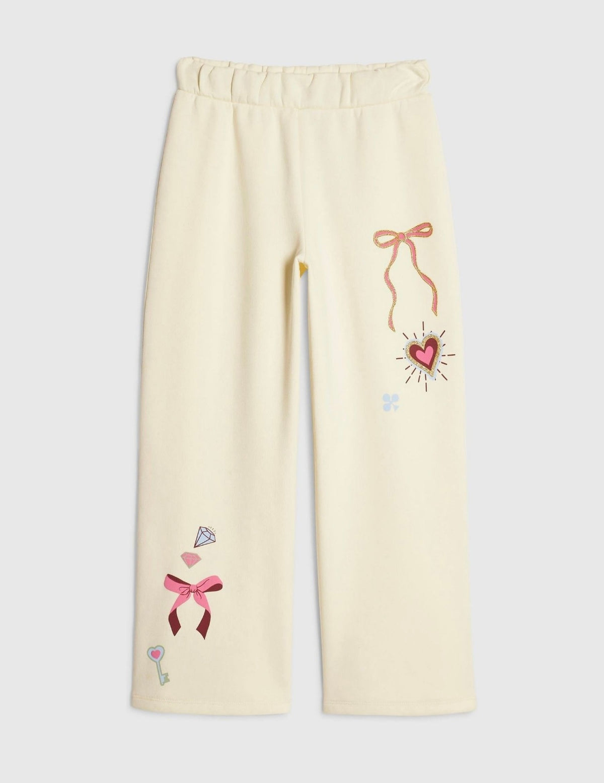 River Island Cream Icon Wide Leg Joggers