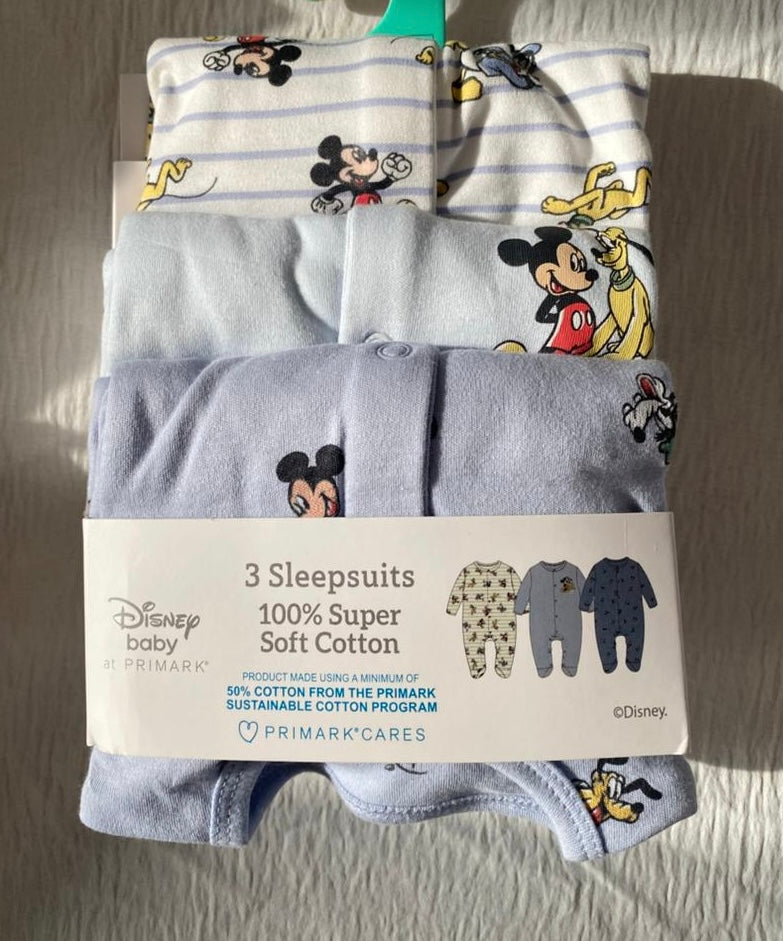 Mickey Mouse 3pack Sleepsuit set (immediate)