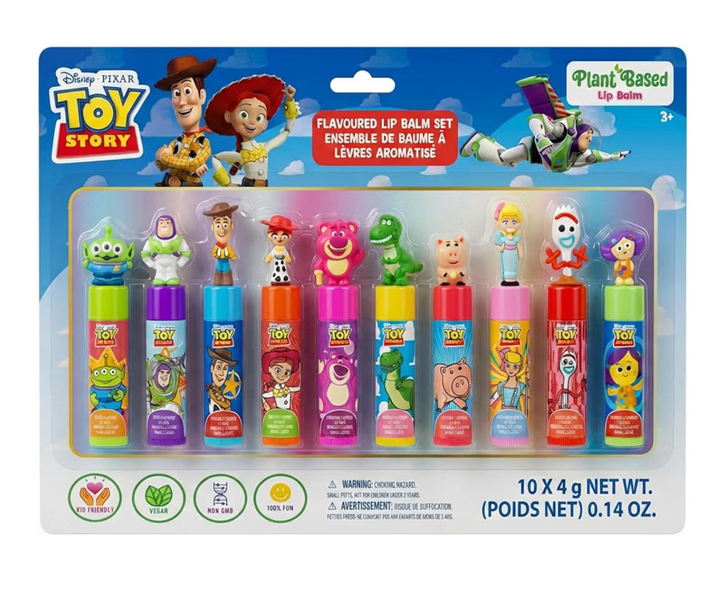 Toy Story Lip Balm Set, 10-Piece with Removable 3D Toppers