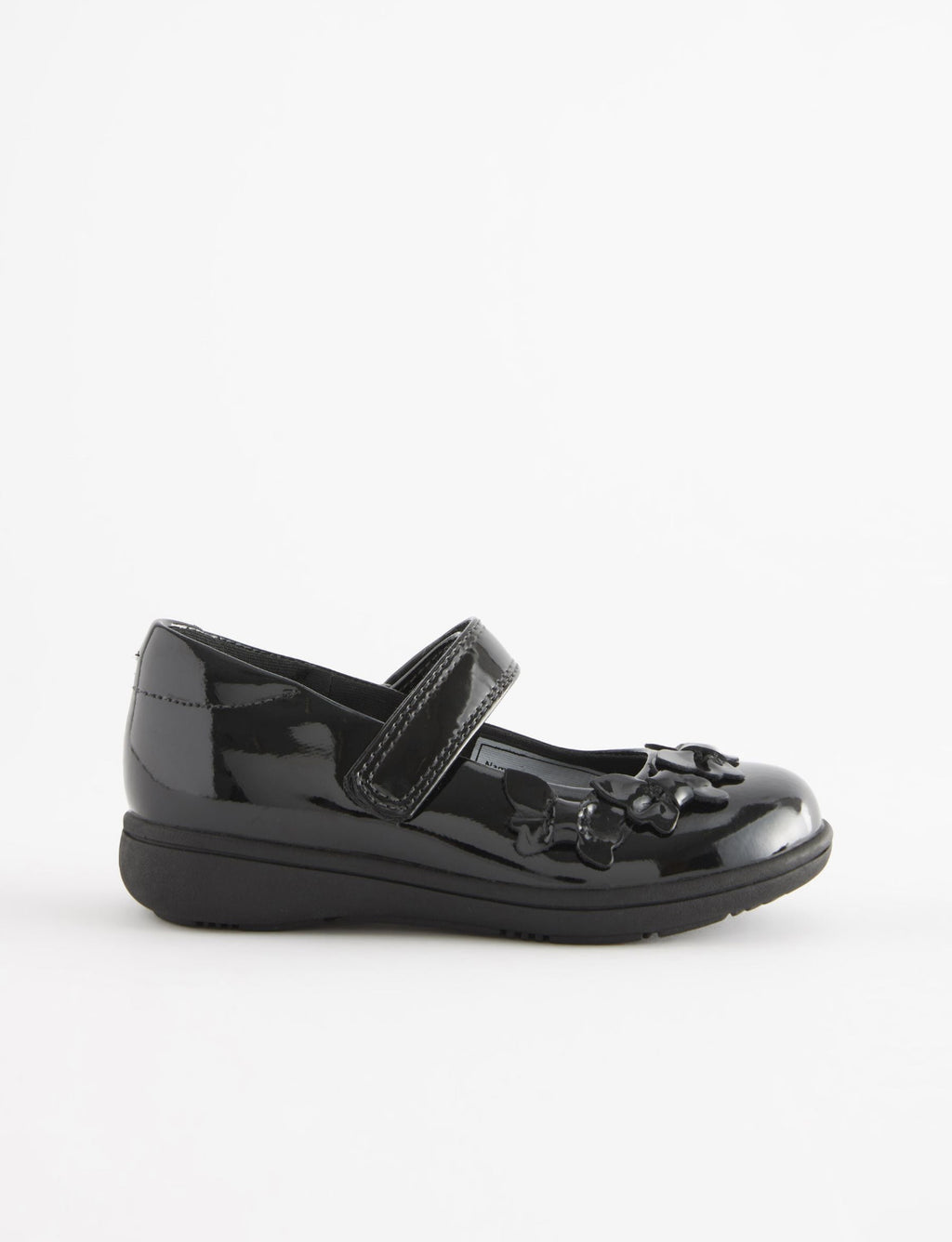 Black Patent Standard Fit (F) School Junior Butterfly Mary Jane Shoes
