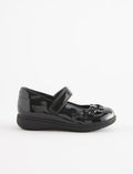 Black Patent Standard Fit (F) School Junior Butterfly Mary Jane Shoes