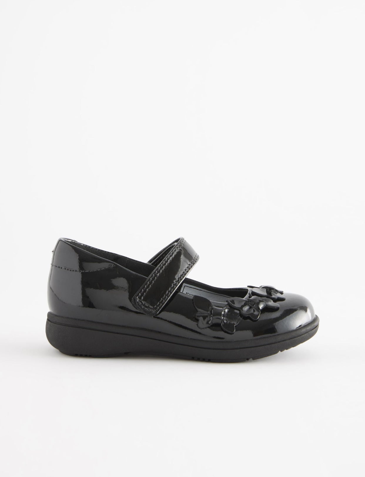 Black Patent Standard Fit (F) School Junior Butterfly Mary Jane Shoes
