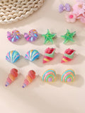 12pcs Colorful Ocean Hair Clips Set