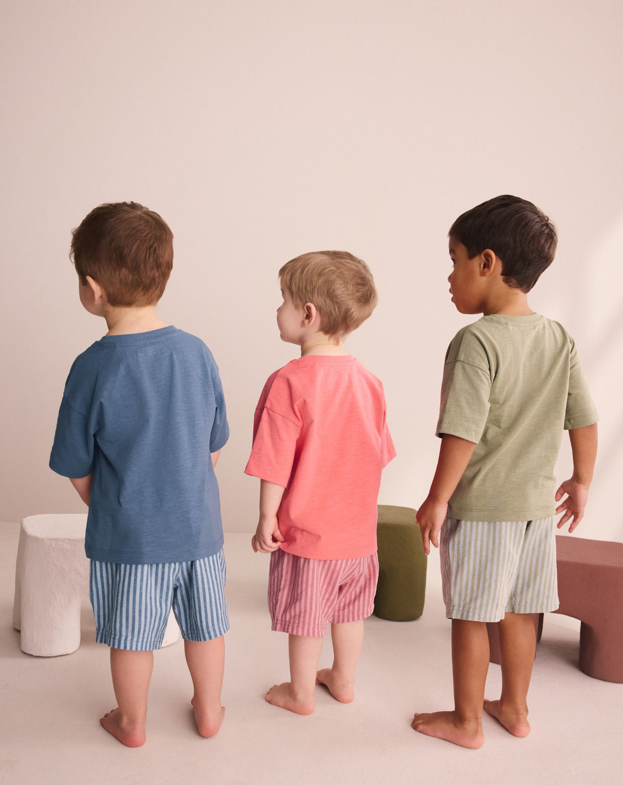 Blue/Green/Coral Transport Short Pyjamas 3 Pack