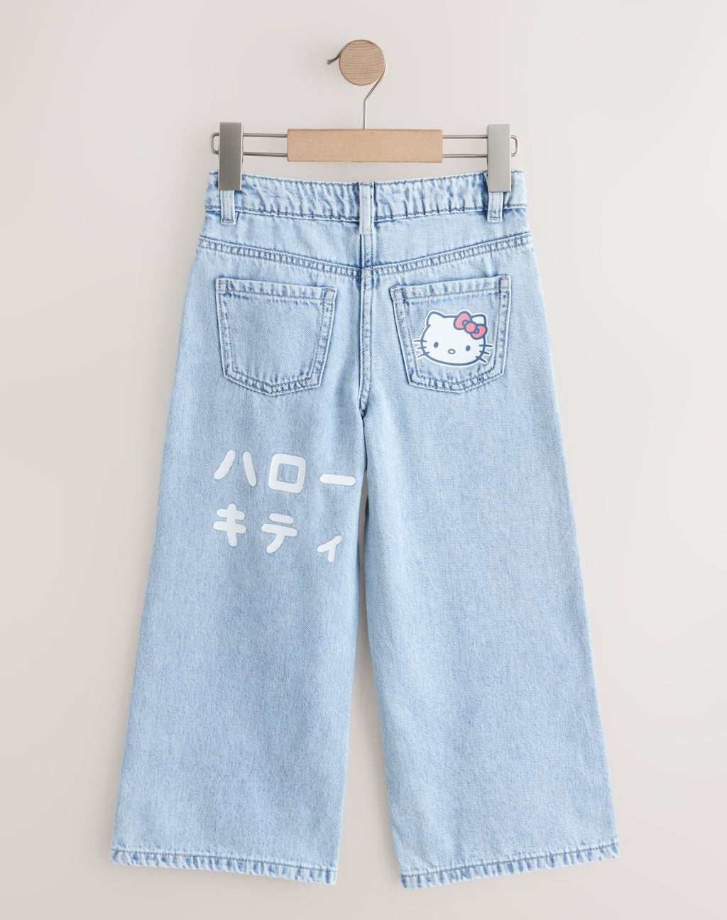 Mid Wash Hello Kitty Wide Leg Jeans