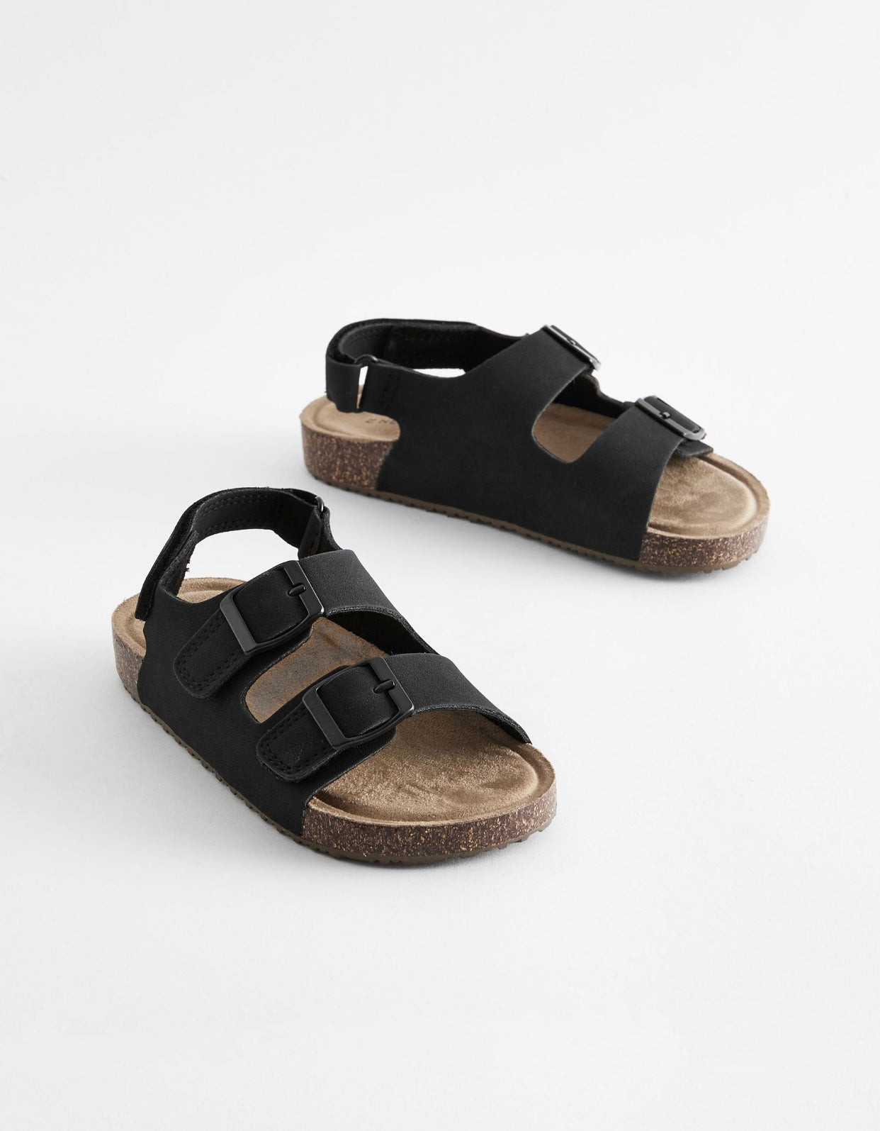 Black Standard Fit (F) Double Buckle
Cushioned Footbed Sandals