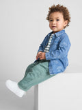 T-Shirt, Joggers and Dinosaur Denim Shirt Set (immediate)