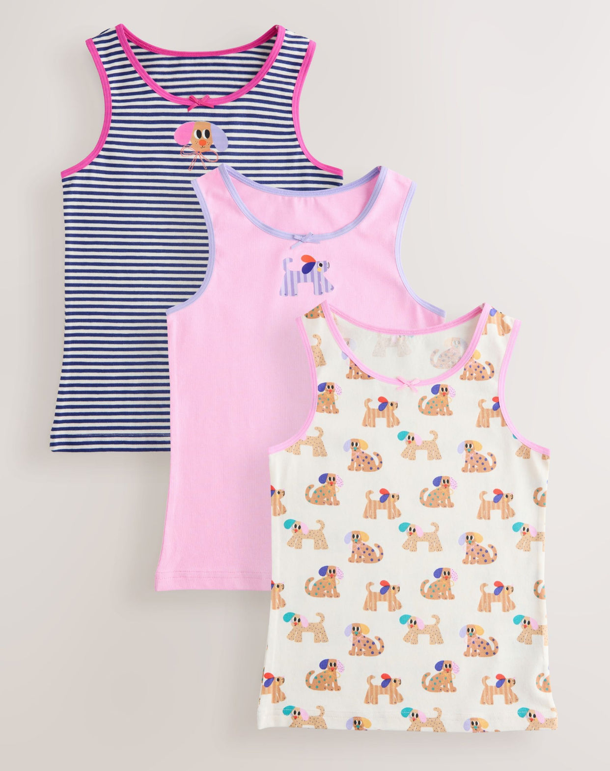 Blue Dog Printed Vests 3 Pack