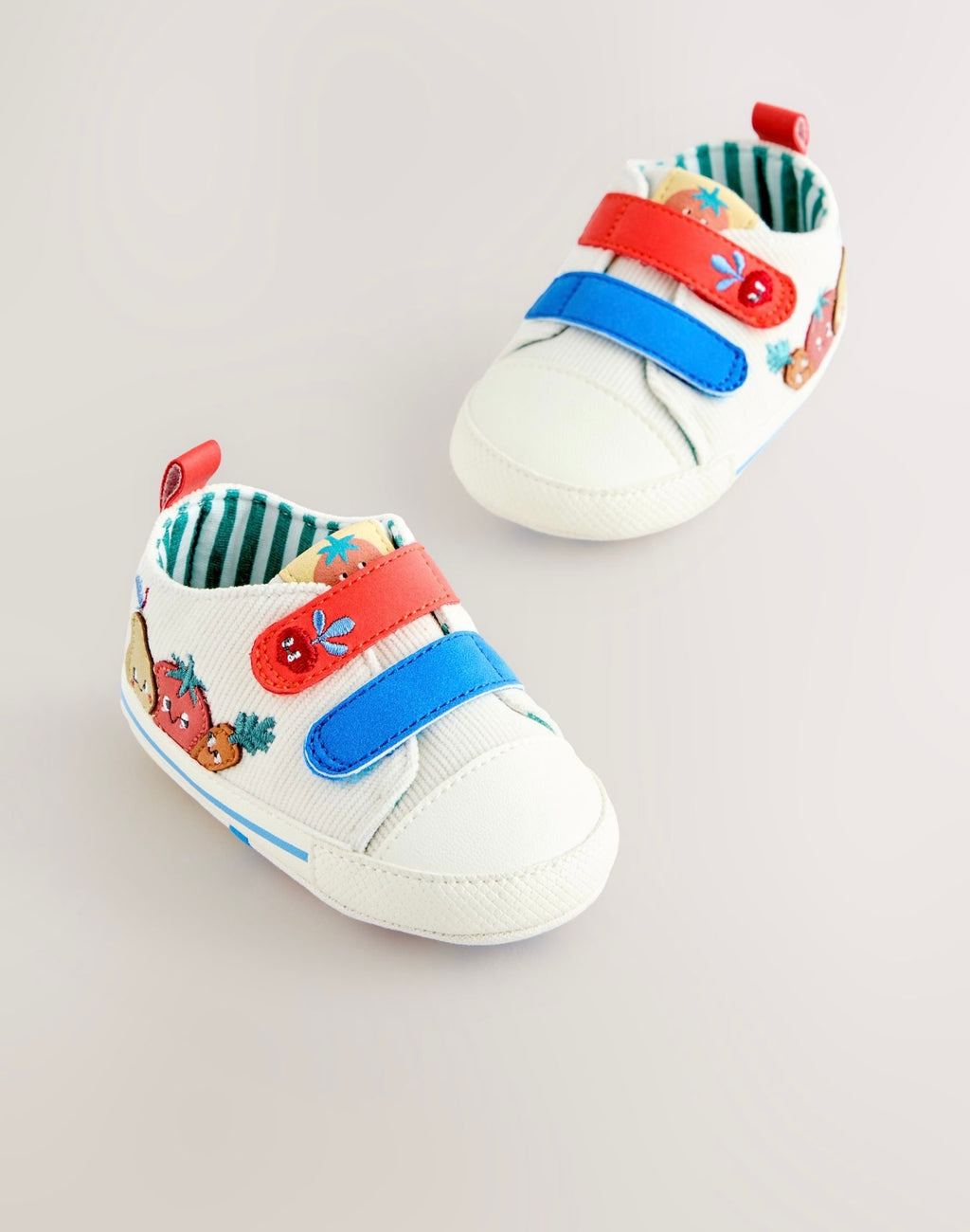White Veggies Touch Fastening Baby Trainers