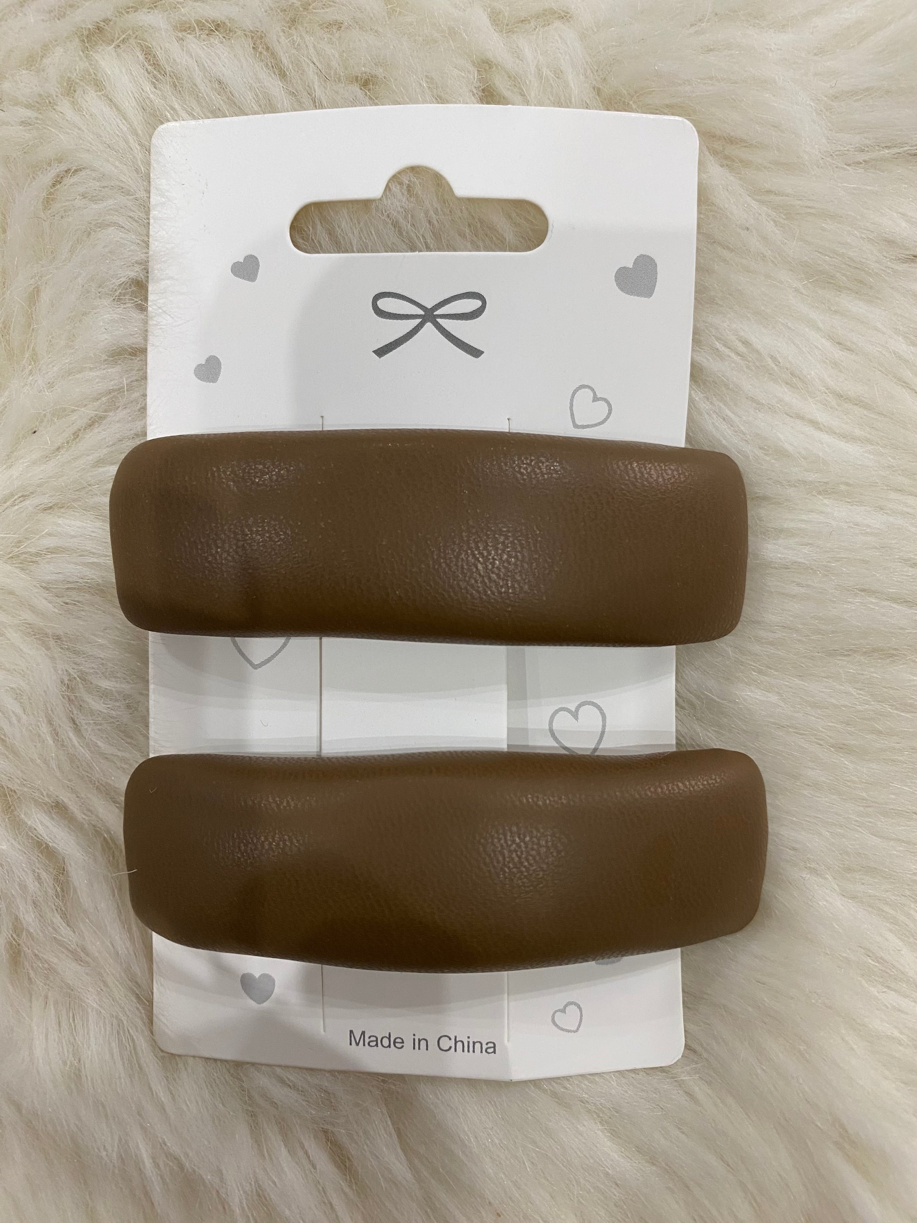 2pcs brown hair clips