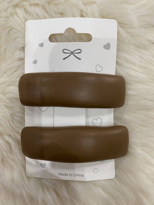 2pcs brown hair clips