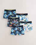 Blue Football Print Boxers 5 Pack