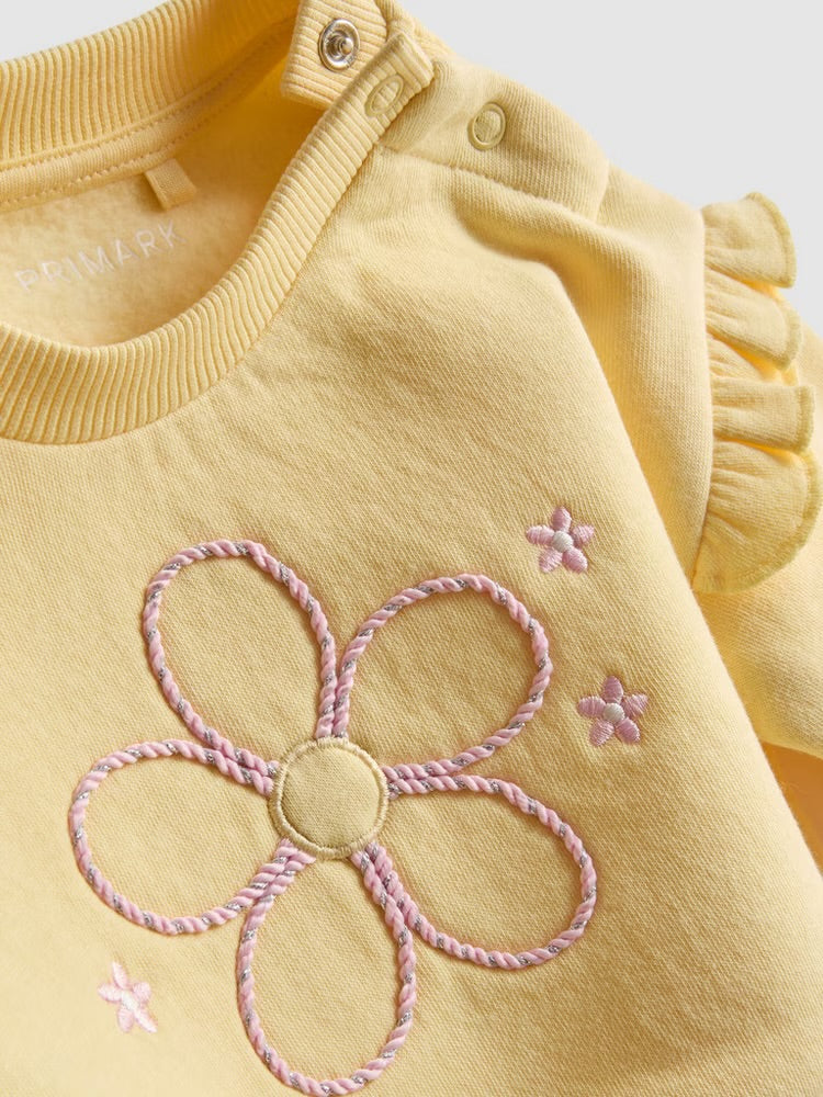 Floral Ruffle Sweatshirt and Flare Leggings Set (immediate)