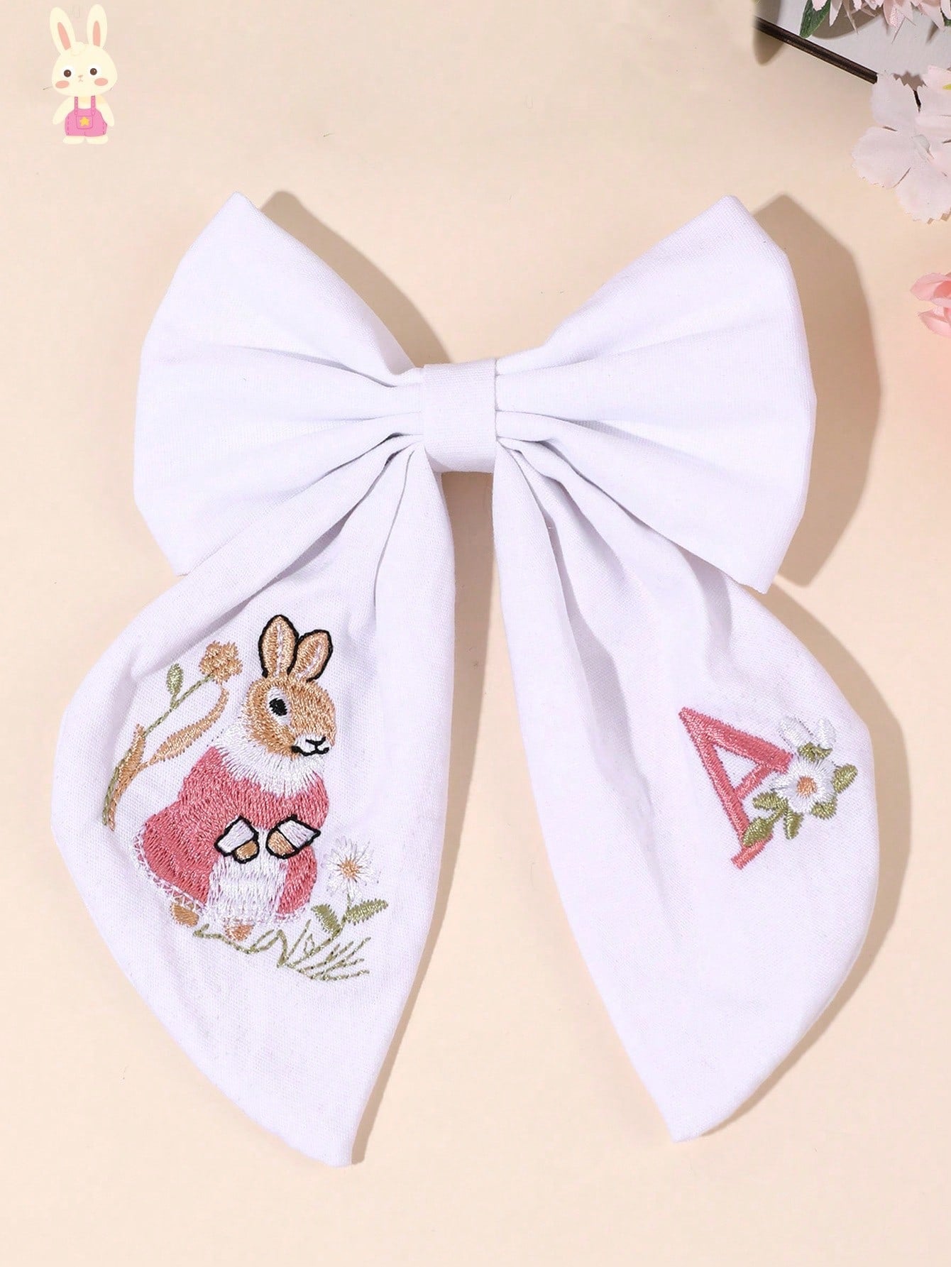1pc Letter Embroidered Hair Clip