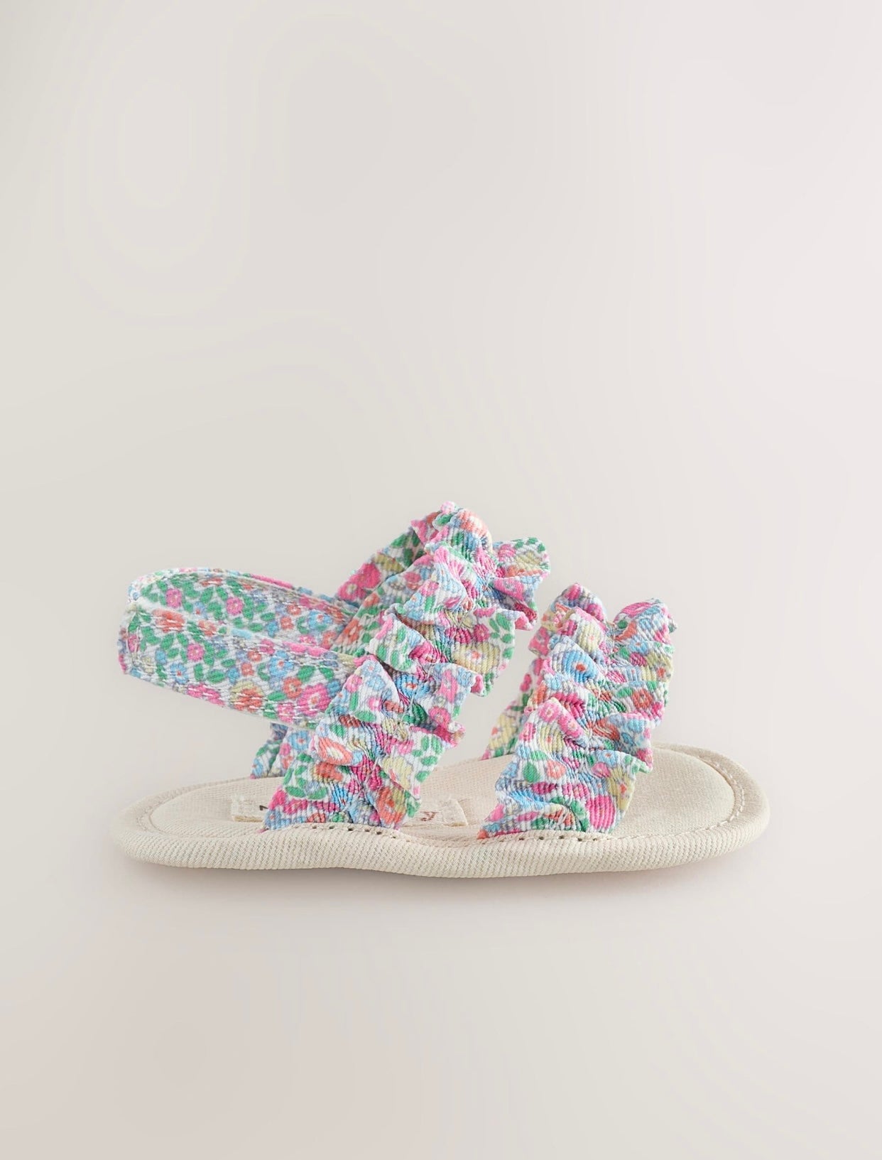 Pink Floral Baby Ruffle Sandals